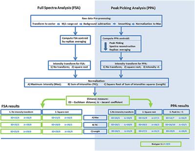 Creation of an Online Platform for Identification of Microorganisms: Peak Picking or Full-Spectrum Analysis